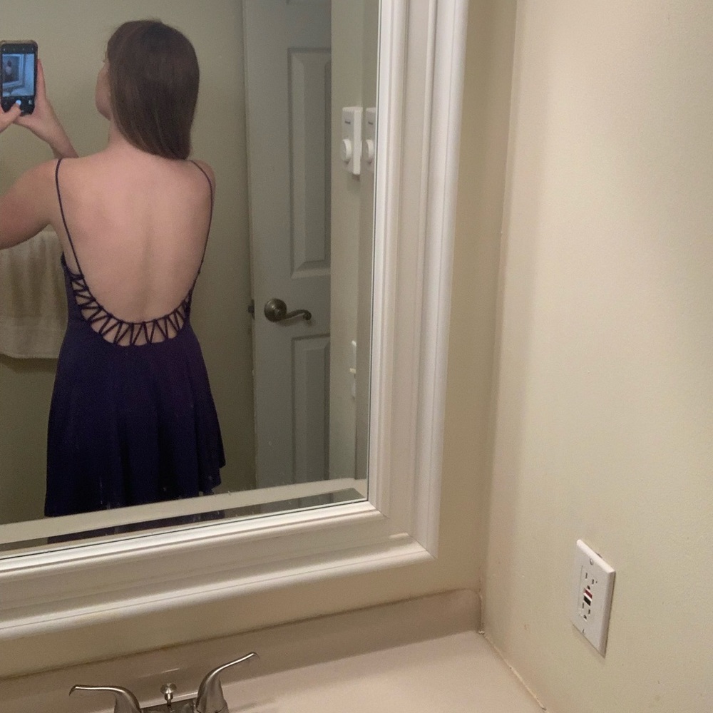 UO Silence + Noise Purple Dress with Cut-Out Back - Picture 5 of 8